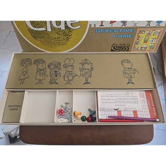 Vtg 1963 Parker Brothers Original Clue Detective Board Game Complete MCM Decor - Picture 3 of 6